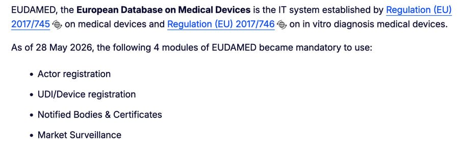 Illustration EUDAMED : quatre modules sont désormais opérationnels. Pourquoi cette évolution transforme déjà les obligations des fabricants de dispositifs médicaux