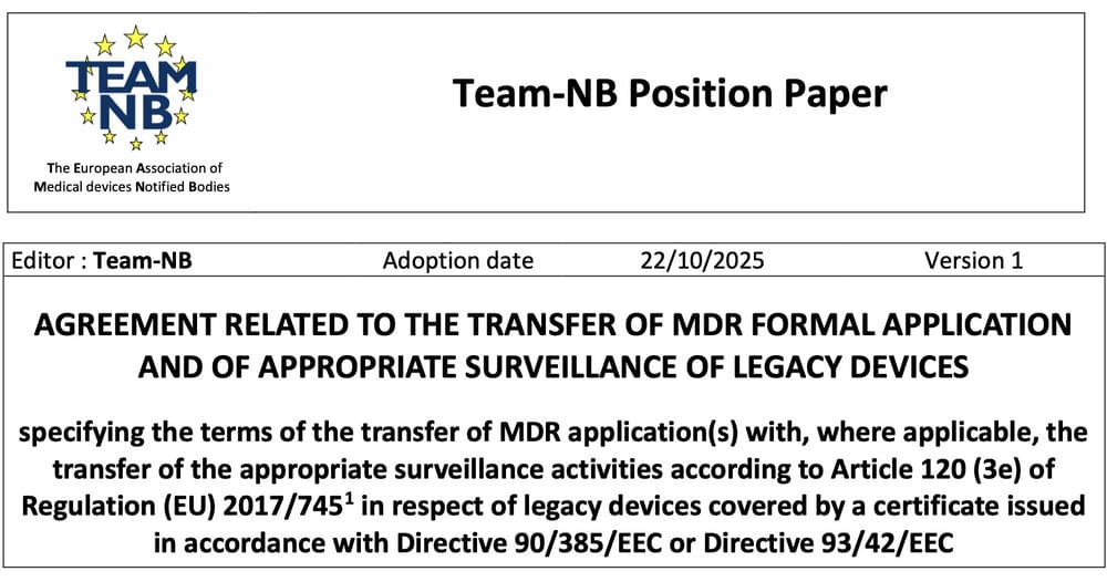 Illustration MDR: what does the transfer agreement published by Team-NB really change?